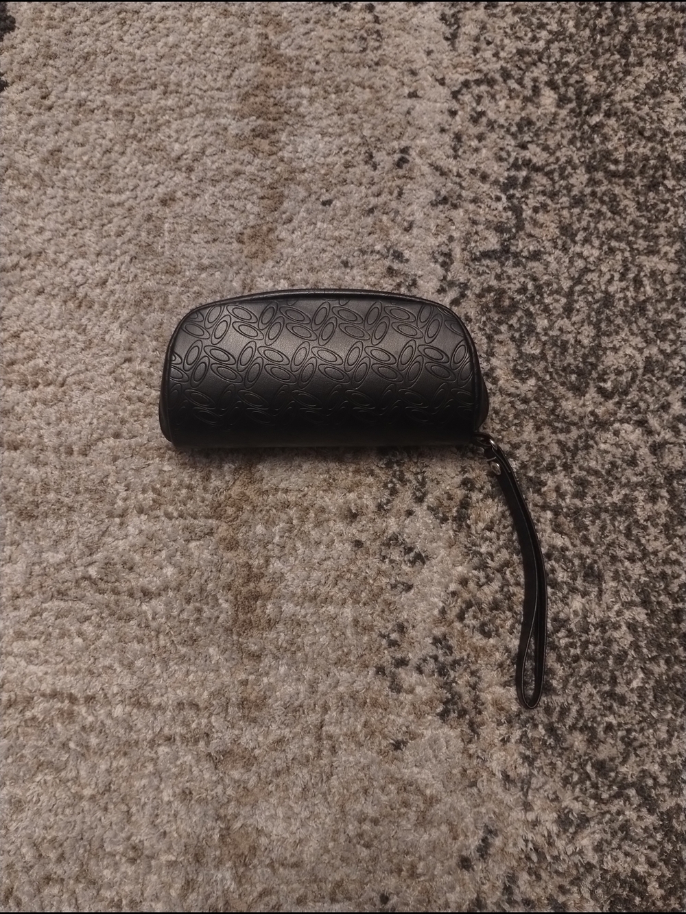 Black Embossed Leather Oakley's Glasses Case